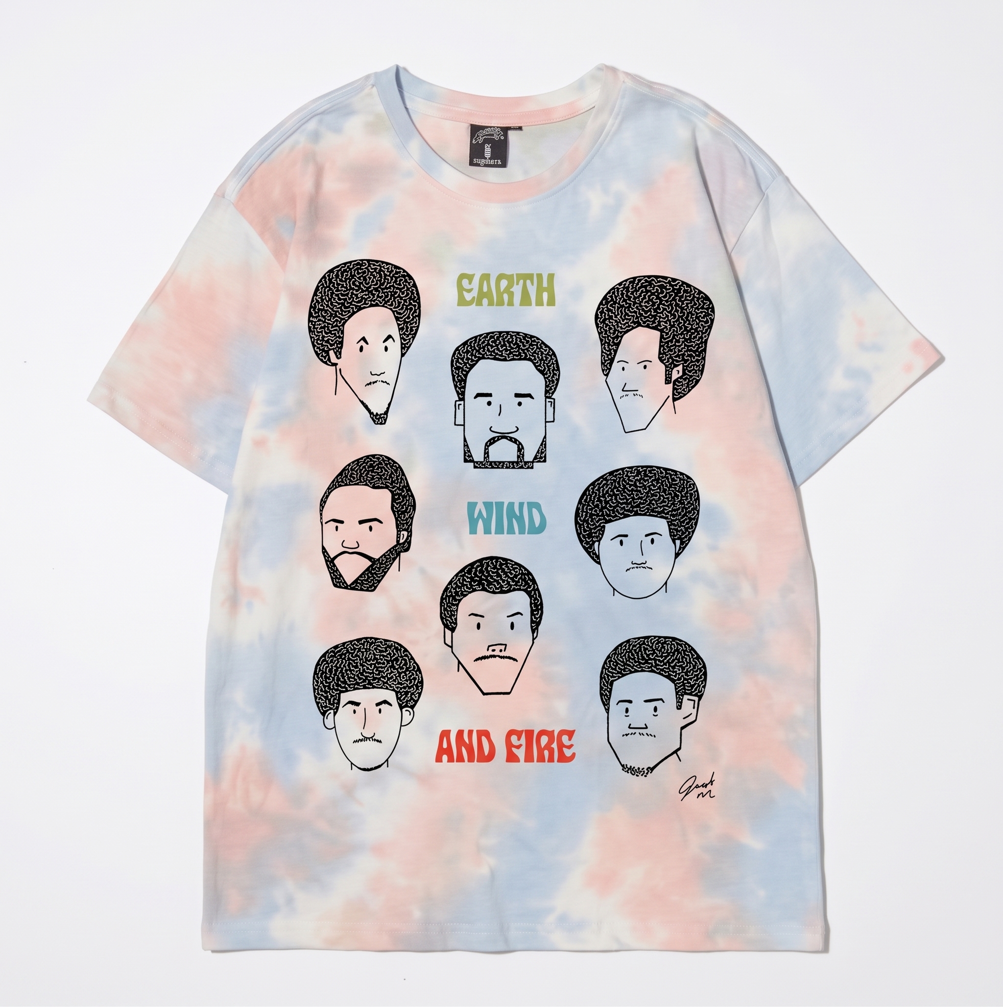 Earth, Wind & Fire Faces Tee — Pastel